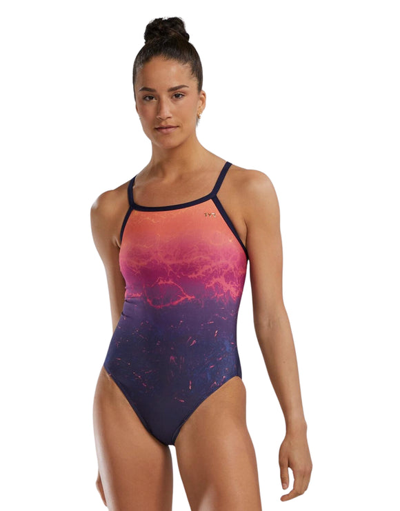 TYR - Infrared Durafast Elite Diamondfit Swimsuit - Navy/Multi - Model Front