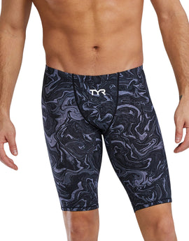 TYR - Mens Thresher Hyperblitz Swim Jammer - Titanium Black - Model Front