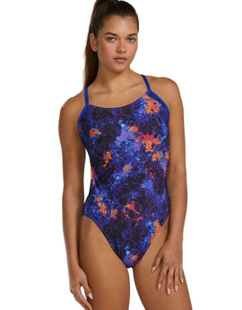 TYR - Montipora Durafast Elite Cutoutfit Swimsuit - Purple/Orange - Model Front