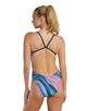TYR - Riptidal Durafast Elite Cutoutfit Swimsuit - Pink/Multi - Model Front