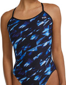 TYR - Triadic Durafast Elite Trinityfit Swimsuit - Blue - Model Front Close Up