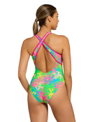 Zoggs - Undersea Magic Green Thermal Lined Crossback Swimsuit - Green/Multi - Model Back