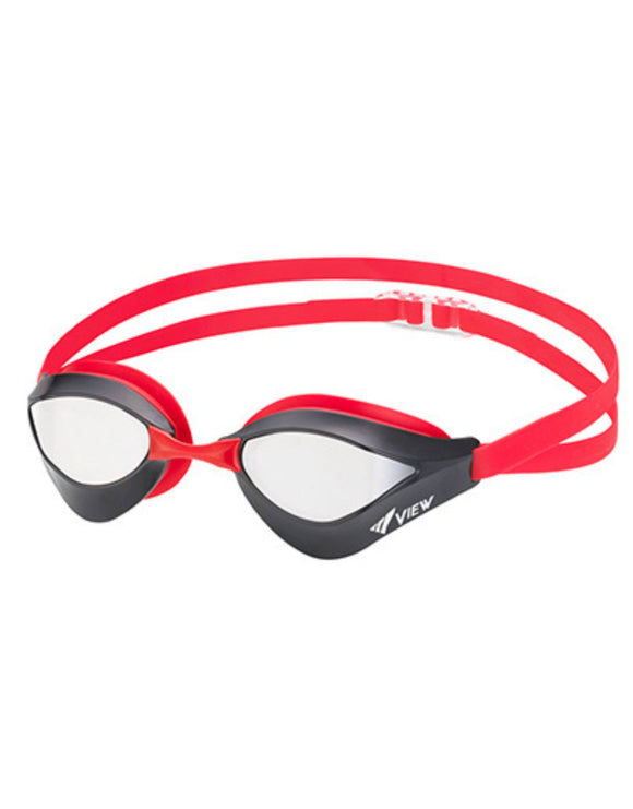 Blade Orca Swim Mirrored Goggles - Red/Silver