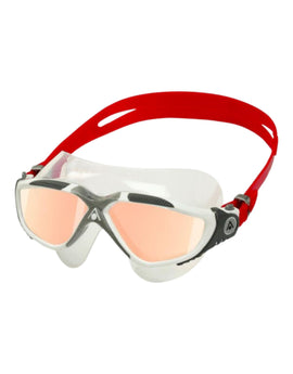 Aquasphere - Vista Swim Mask - Titanium Mirrored - White/Red/Iridescent Mirrored - Product Front/Side Left