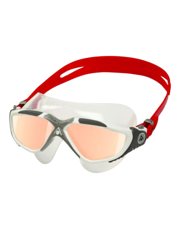 Aquasphere - Vista Swim Mask - Titanium Mirrored - White/Red/Iridescent Mirrored - Product Front/Side Left