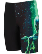 Boys XFile Mid Swim Jammer - Black/Green