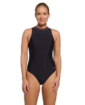 ZOGGS-SS-462554-cable-zipped-hi-neck-black_front-swimsuit
