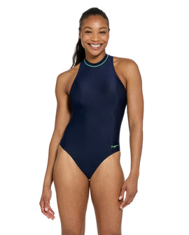 ZOGGS-SS-462554-cable-zipped-hi-neck-navy-mint-swimwear-front