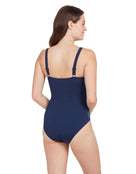 Zoggs - Womens Blue Chime Adjustable Classicback Swimsuit - Navy/Blue - Model Back