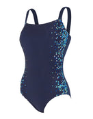 Zoggs - Womens Blue Chime Adjustable Classicback Swimsuit - Navy/Blue - Product Front