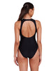 Zoggs - Classique Hi Front Swimsuit - Black/White - Model Front
