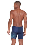 Zoggs - Mens Cortex Mid Swim Jammer - Navy/Green - Model Back