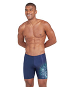 Zoggs - Mens Cortex Mid Swim Jammer - Navy/Green - Mode  Front