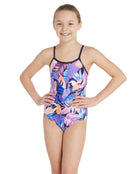 Zoggs - Girls Dreamland Front Lined Classicback Swimsuit - Multi - Model Front