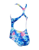 Zoggs - Girls Flashlight Front Lined Rowleeback Swimsuit - Blue/Multi - Product Back
