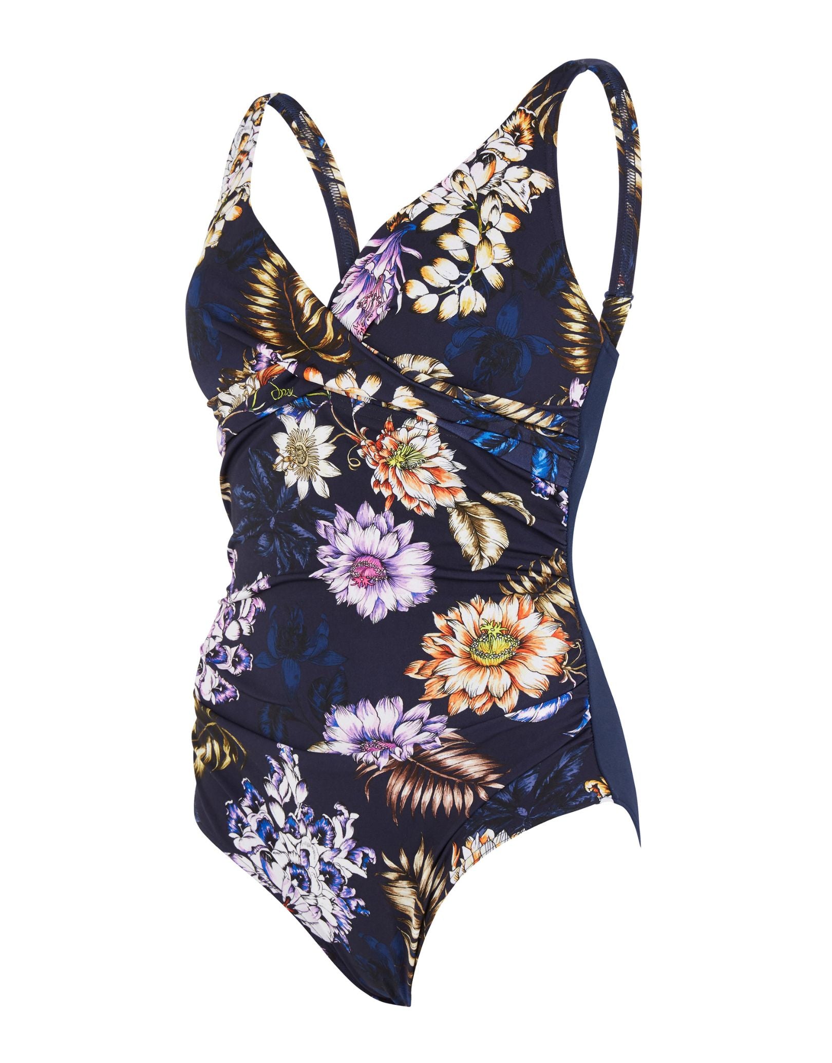 Zoggs Enigma Mystery Classicback Swimsuit - Navy/Multi | Simply Swim ...