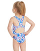 Zoggs - Tots Girls Party Panda Actionback Swimsuit - Blue - Model Front