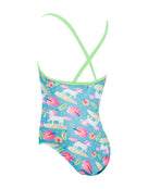Zoggs - Tots Girls Pegasus Crossback Swimsuit - Blue - Product Back