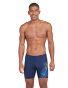 Zoggs - Mens Power Surge Mid Swim Jammer - Navy/Multi - Model Front