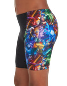 Zoggs - Boys Reflection Volt Swim Jammer - Black/Multi - Model Side Close Up