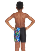 Zoggs - Boys Reflection Volt Swim Jammer - Black/Multi - Model Back