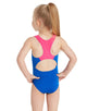 Zoggs - Tots Girls Sea Horse Actionback Swimsuit - Blue/Pink - Model Front