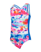 Zoggs - Tots Girls Sea Wash Actionback Swimsuit - Blue/Multi - Product Front