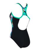Zoggs - Womens Seaway Atomback Swimsuit - Black/Aqua Blues - Product Back