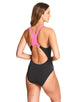 Zoggs - Serenity Actionback Swimsuit - Black/Pink - Model Front