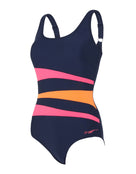Zoggs - Womens Sumatra Adjustable Scoopback Swimsuit - Magenta/Orange - Product Front