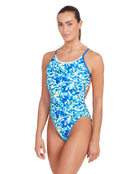 Zoggs - Womens Suns Catter Starback Swimsuit - Blue - Model Front/Side