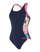 Zoggs - Womens Sunset Atom Back Swimsuit - Navy/Pink - Product Front