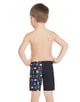 Zoggs - Tots Boys Pixel Monsters Mid Swim Jammer - Black/Multi - Model Front