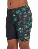 Zoggs - Boys Zombie Mid Swim Jammer - Black/Green - Model Front Close Up