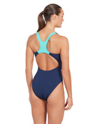 Zoggs - Womens Liquidity Actionback Swimsuit - Navy/Blue - Model back