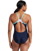 Zoggs-womens-swimsuit-462312-cannon-strike-navy_mint_pink_back-model