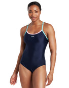 Zoggs-womens-swimsuit-462312-cannon-strike-navy_mint_pink_front-model