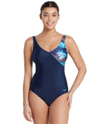 Zoggs-womens-swimsuit-462331-front-crossover-v-back-front-model