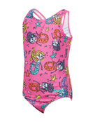 Zoggs - Tots Girls Merry Maiden Scoopback Swimsuit - Pink/Multi - Product Front