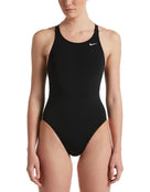 Nike - Womens Hydrastrong Solid Fastback Swimsuit Black - Model Front