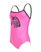 Zoggs Toddler Girls Zebra Classicback Swimsuit - Product Front - Pink