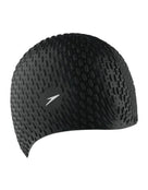 Speedo - Unisex Bubble Swimming Cap - Black - Side Logo