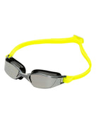Aqua Sphere Xceed Titanium Swimming Goggle - Front/Side - Black/Yellow/Mirrored Lens 