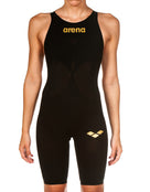 Arena - Womens Powerskin Carbon Air 2 - Black/Gold - Swimsuit Front Close Up