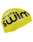 Simply Swim Silicone Swimming Cap - High Vis Yellow - Right Side