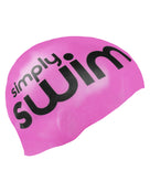 Simply Swim Silicone Swimming Cap - High Vis Pink - Right Side