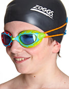 Zoggs - Kids Predator Swim Goggle - Blue/Red/Lime/Light Tint - Product in Use