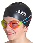 Zoggs - Kids Predator Swim Goggle - Lime/Pink/Orange/Clear Lens - Product in Use