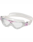 Aqua Sphere Vista Kids Swim Mask - Clear/Pink/Clear Lens - Front/Left Side