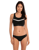 Adidas - Womens AMPHI Energy Swim Crop Top - Black - Front